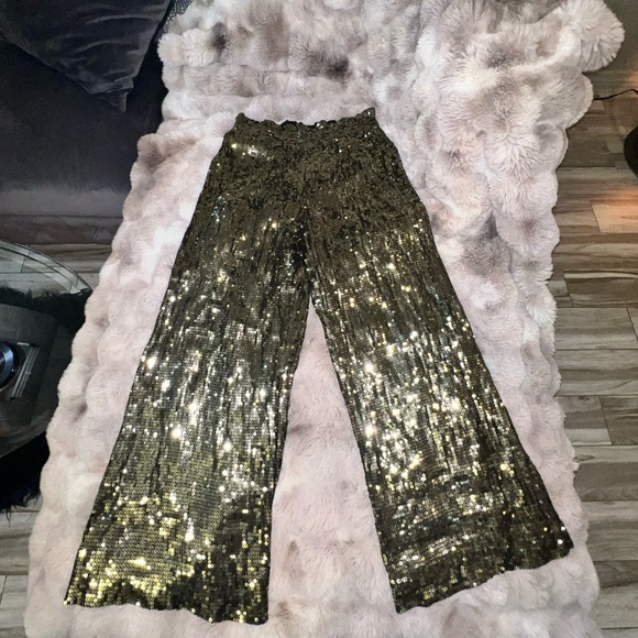 ALICE & OLIVIA Racquel Sequin Trousers, Large - Picture 7 of 13